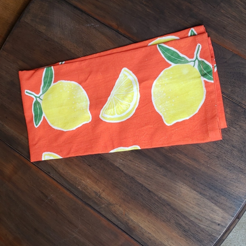 NWT Creative Co-Op Lemon Kitchen Hand Towel